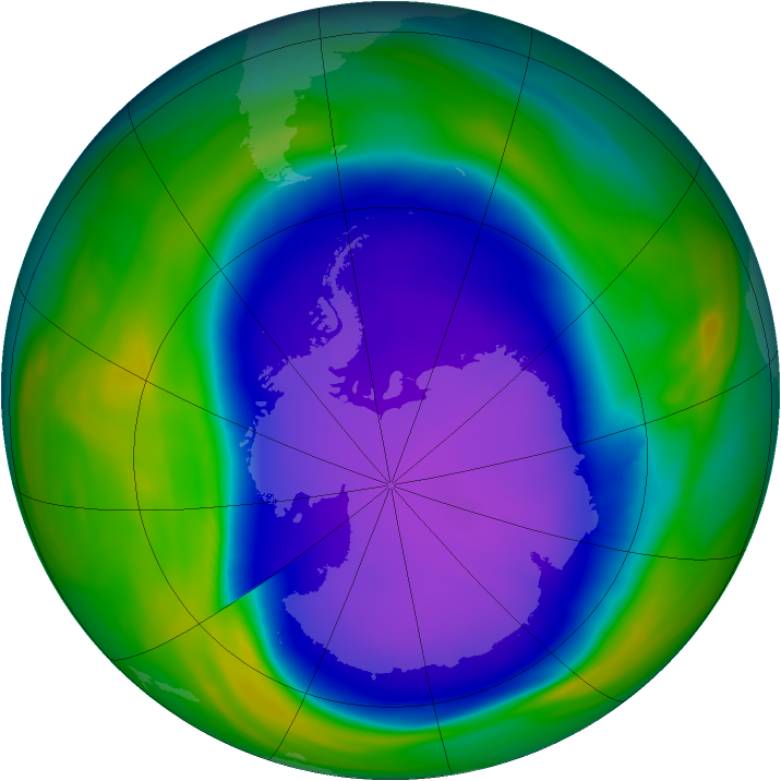 Antarctic ozone map for 08 October 2006